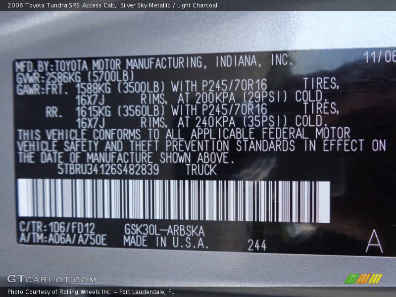 Silver Sky Metallic / Light Charcoal 2006 Toyota Tundra SR5 Access Cab