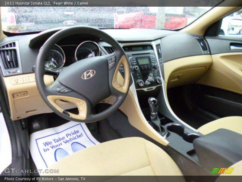 Pearl White / Camel 2011 Hyundai Sonata GLS