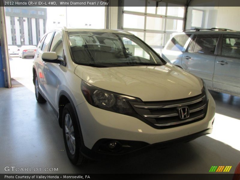 White Diamond Pearl / Gray 2012 Honda CR-V EX-L 4WD