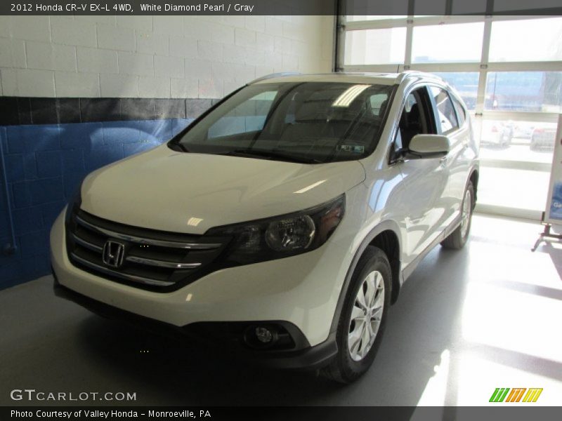White Diamond Pearl / Gray 2012 Honda CR-V EX-L 4WD