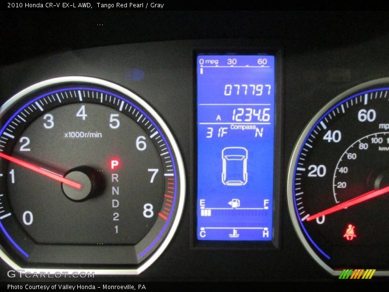 Tango Red Pearl / Gray 2010 Honda CR-V EX-L AWD