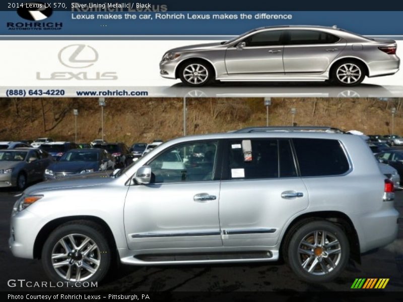 Silver Lining Metallic / Black 2014 Lexus LX 570