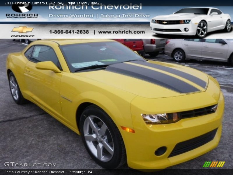 Bright Yellow / Black 2014 Chevrolet Camaro LT Coupe