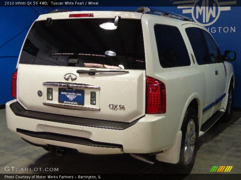 Tuscan White Pearl / Wheat 2010 Infiniti QX 56 4WD