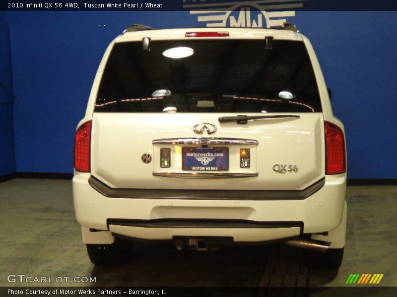 Tuscan White Pearl / Wheat 2010 Infiniti QX 56 4WD