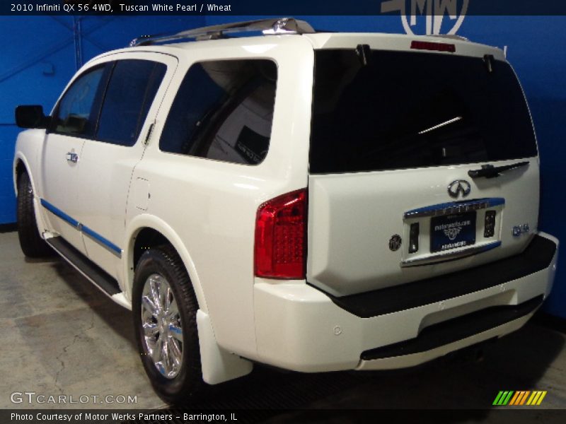 Tuscan White Pearl / Wheat 2010 Infiniti QX 56 4WD