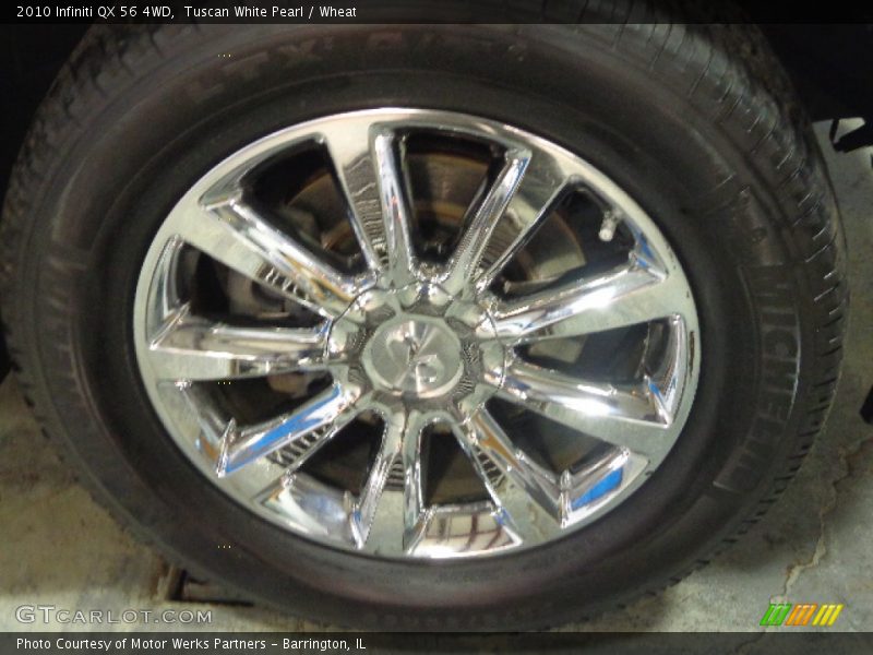 Tuscan White Pearl / Wheat 2010 Infiniti QX 56 4WD