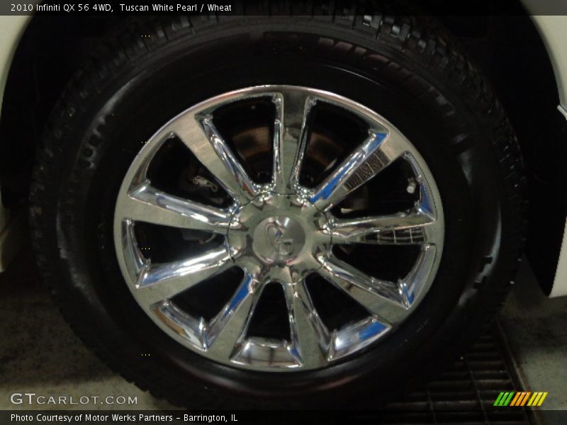 Tuscan White Pearl / Wheat 2010 Infiniti QX 56 4WD