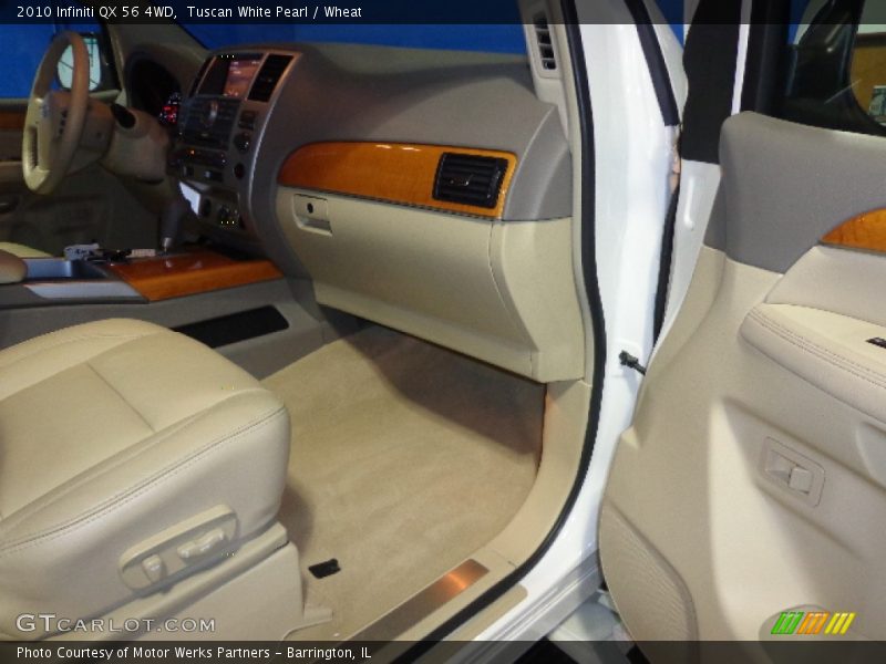 Tuscan White Pearl / Wheat 2010 Infiniti QX 56 4WD