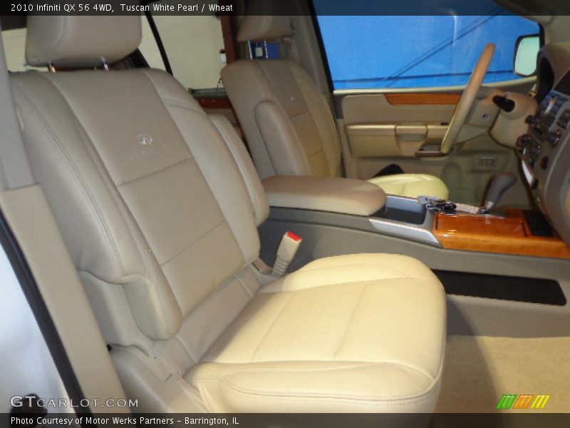 Tuscan White Pearl / Wheat 2010 Infiniti QX 56 4WD