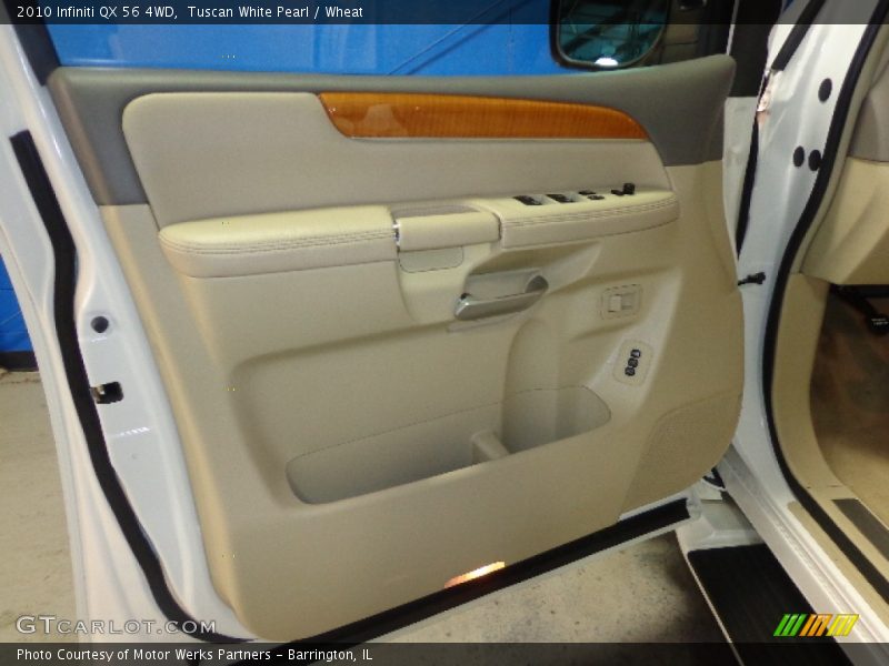 Tuscan White Pearl / Wheat 2010 Infiniti QX 56 4WD