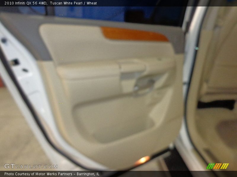 Tuscan White Pearl / Wheat 2010 Infiniti QX 56 4WD