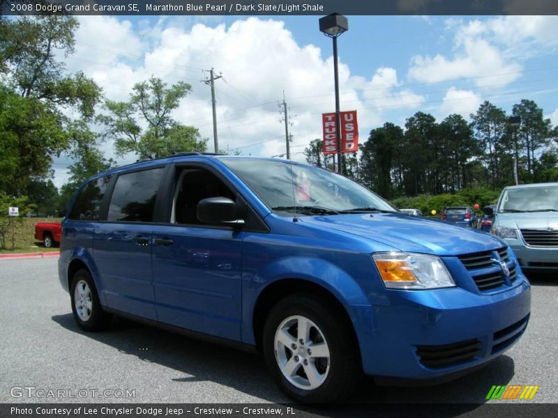 Marathon Blue Pearl / Dark Slate/Light Shale 2008 Dodge Grand Caravan SE