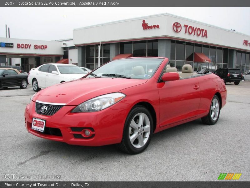 Absolutely Red / Ivory 2007 Toyota Solara SLE V6 Convertible