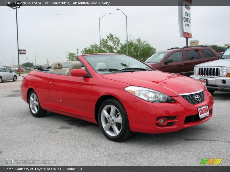 Absolutely Red / Ivory 2007 Toyota Solara SLE V6 Convertible