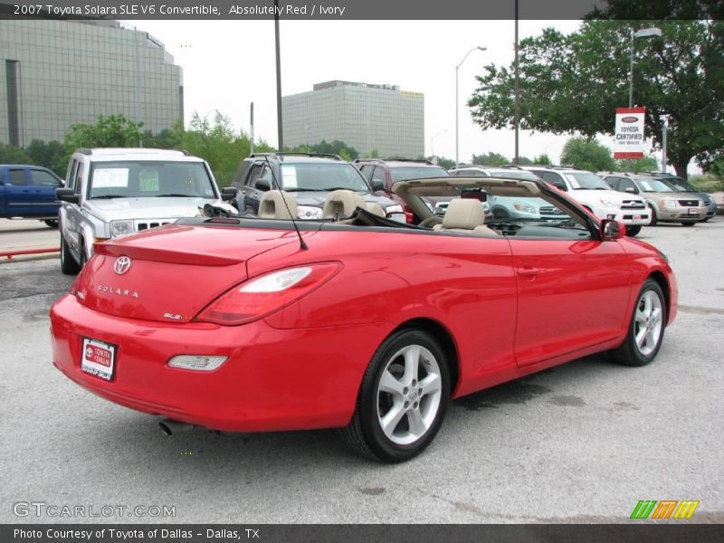Absolutely Red / Ivory 2007 Toyota Solara SLE V6 Convertible