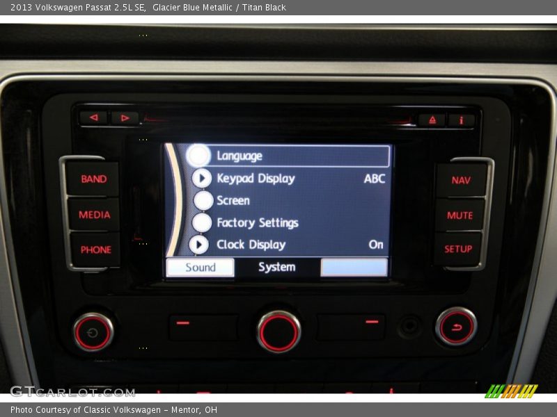 Glacier Blue Metallic / Titan Black 2013 Volkswagen Passat 2.5L SE