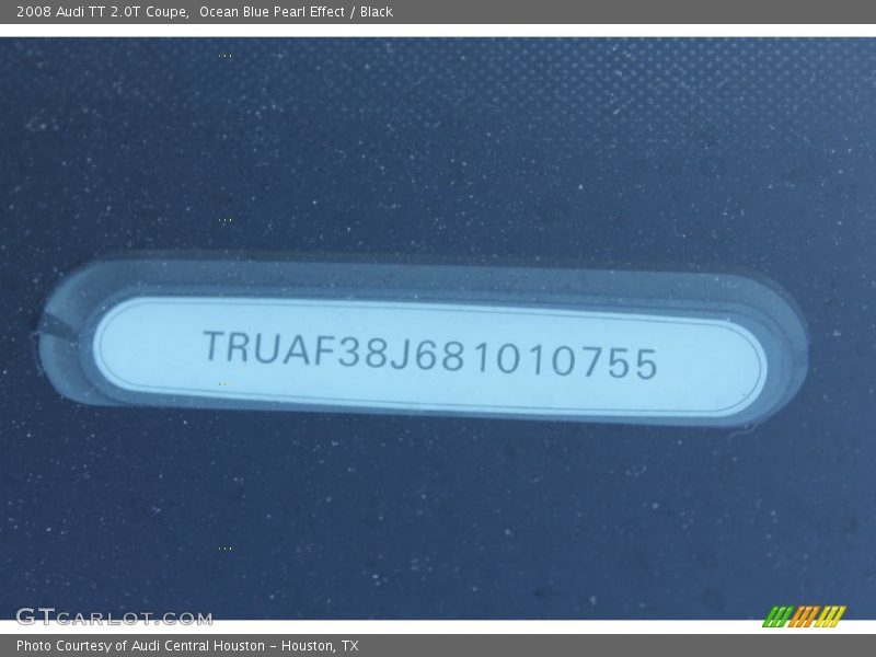 Ocean Blue Pearl Effect / Black 2008 Audi TT 2.0T Coupe