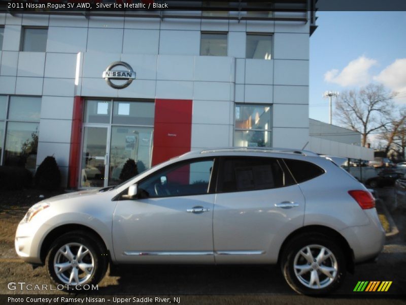 Silver Ice Metallic / Black 2011 Nissan Rogue SV AWD