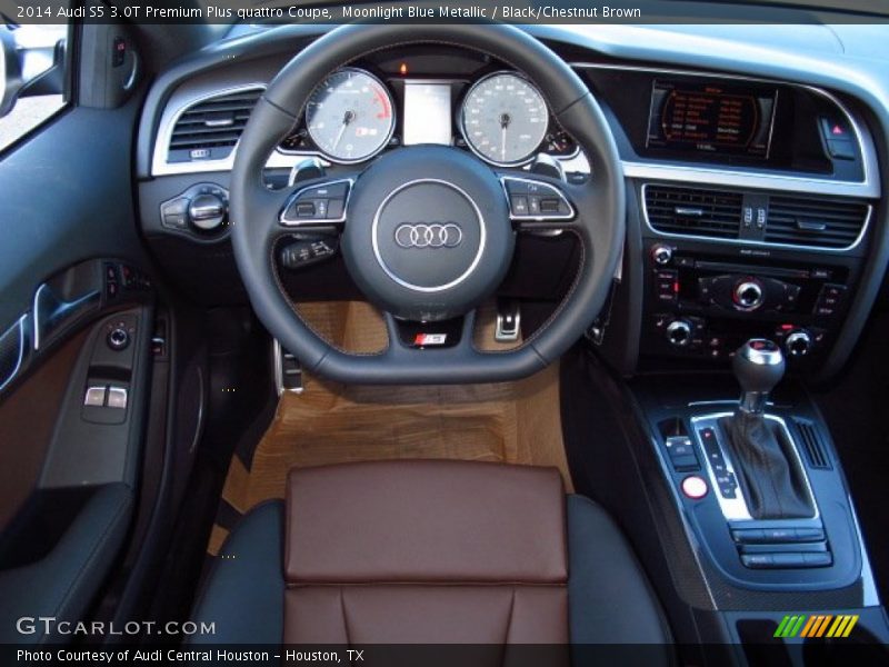 Moonlight Blue Metallic / Black/Chestnut Brown 2014 Audi S5 3.0T Premium Plus quattro Coupe