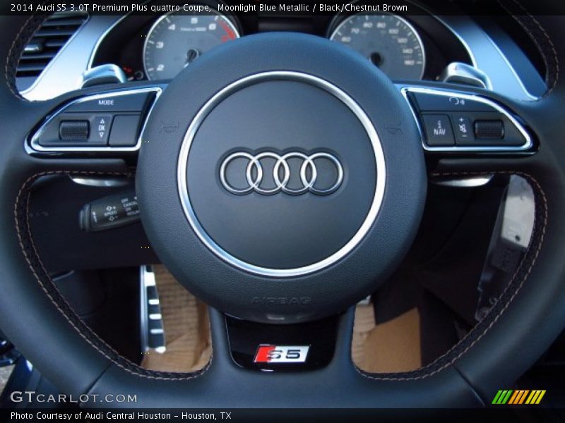Moonlight Blue Metallic / Black/Chestnut Brown 2014 Audi S5 3.0T Premium Plus quattro Coupe