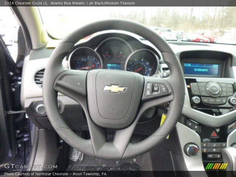 Atlantis Blue Metallic / Jet Black/Medium Titanium 2014 Chevrolet Cruze LS