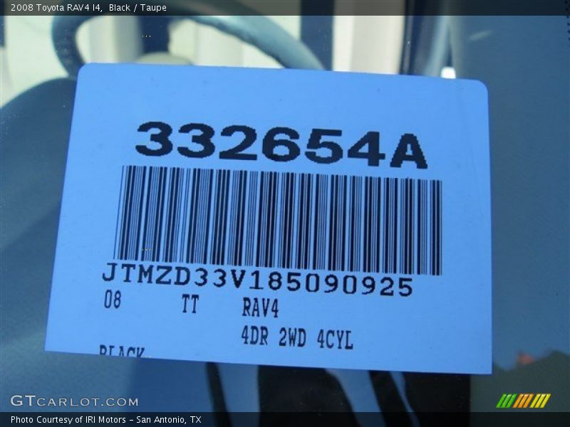 Black / Taupe 2008 Toyota RAV4 I4