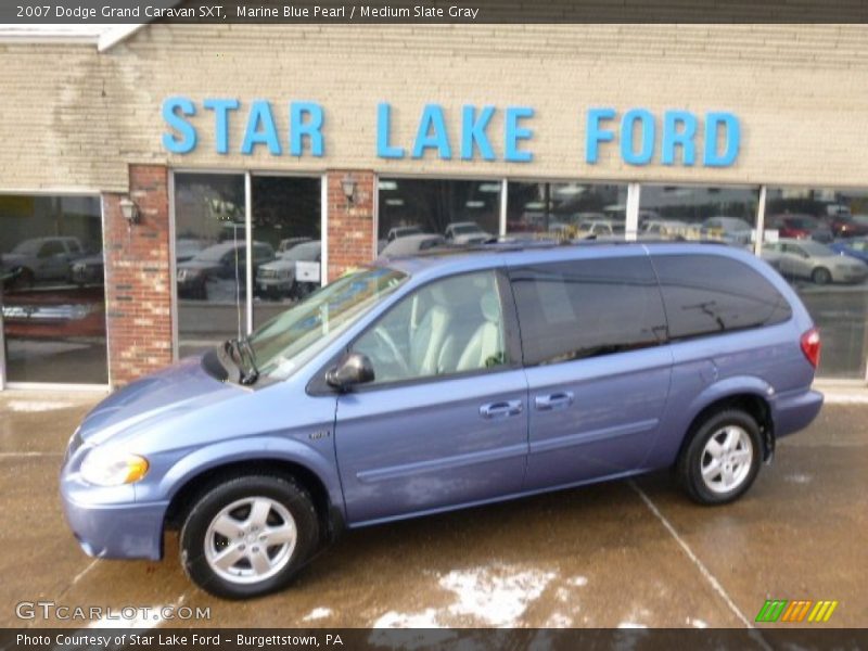 Marine Blue Pearl / Medium Slate Gray 2007 Dodge Grand Caravan SXT