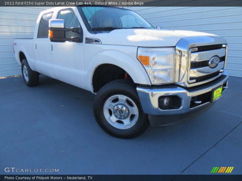 Oxford White / Adobe Beige 2011 Ford F250 Super Duty Lariat Crew Cab 4x4