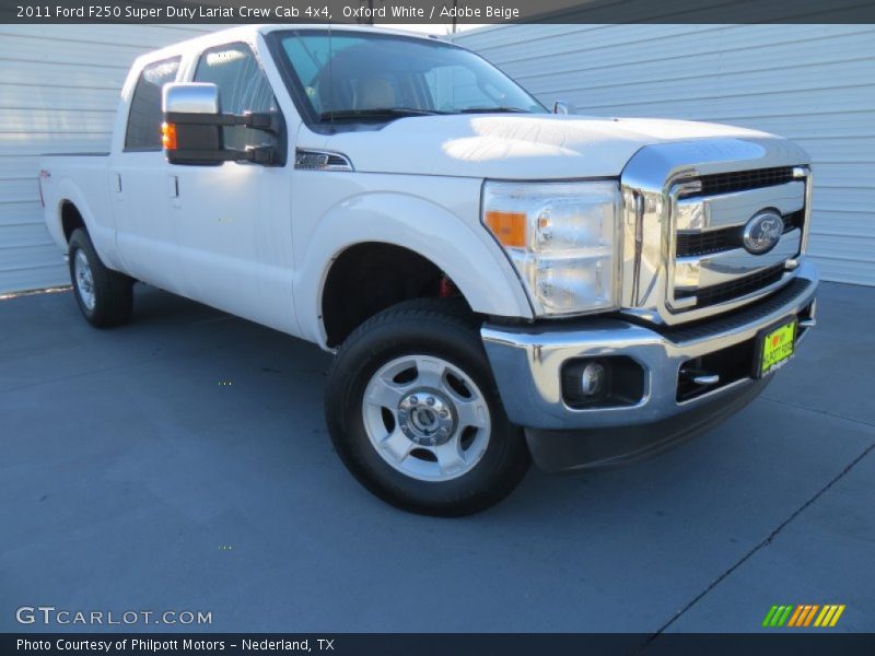 Oxford White / Adobe Beige 2011 Ford F250 Super Duty Lariat Crew Cab 4x4