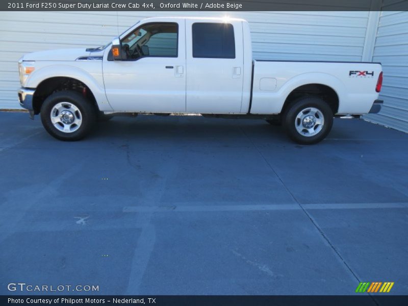Oxford White / Adobe Beige 2011 Ford F250 Super Duty Lariat Crew Cab 4x4