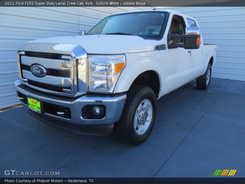 Oxford White / Adobe Beige 2011 Ford F250 Super Duty Lariat Crew Cab 4x4