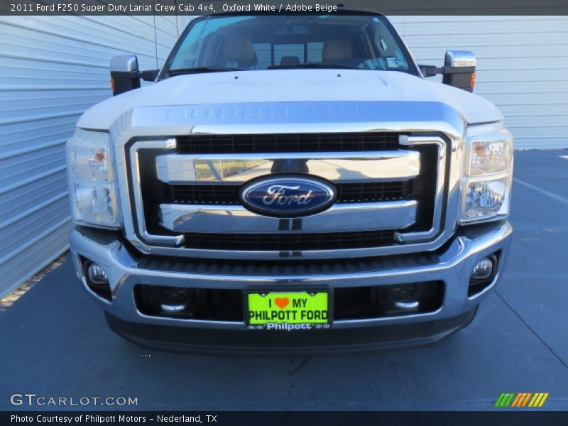 Oxford White / Adobe Beige 2011 Ford F250 Super Duty Lariat Crew Cab 4x4