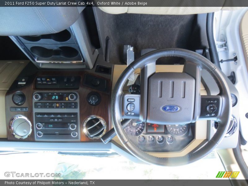 Oxford White / Adobe Beige 2011 Ford F250 Super Duty Lariat Crew Cab 4x4