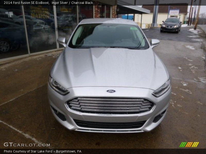 Ingot Silver / Charcoal Black 2014 Ford Fusion SE EcoBoost