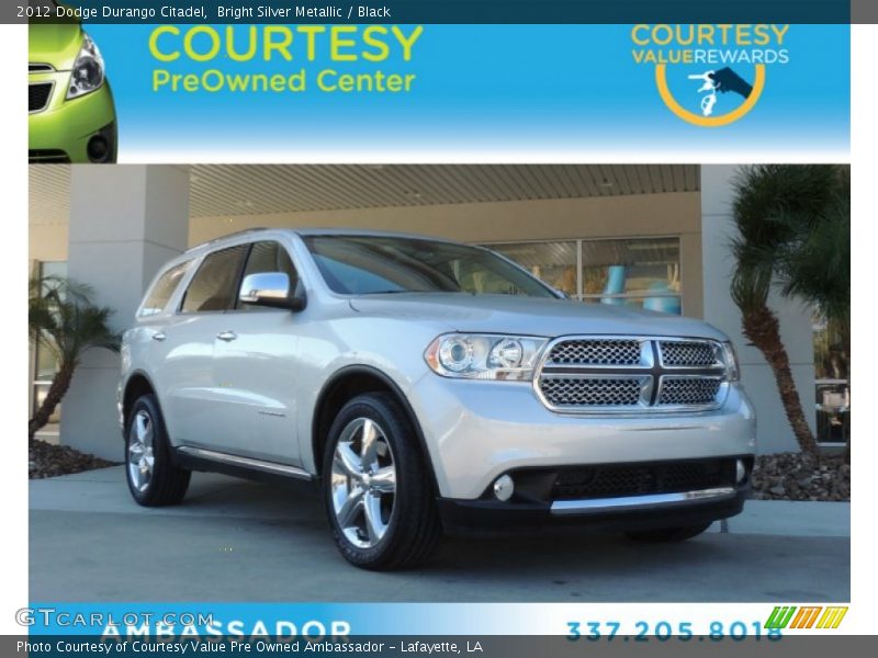 Bright Silver Metallic / Black 2012 Dodge Durango Citadel