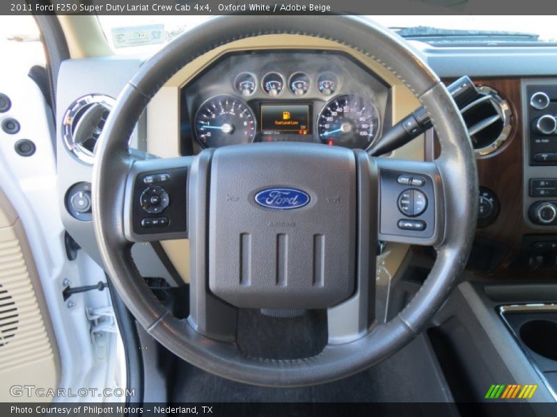 Oxford White / Adobe Beige 2011 Ford F250 Super Duty Lariat Crew Cab 4x4