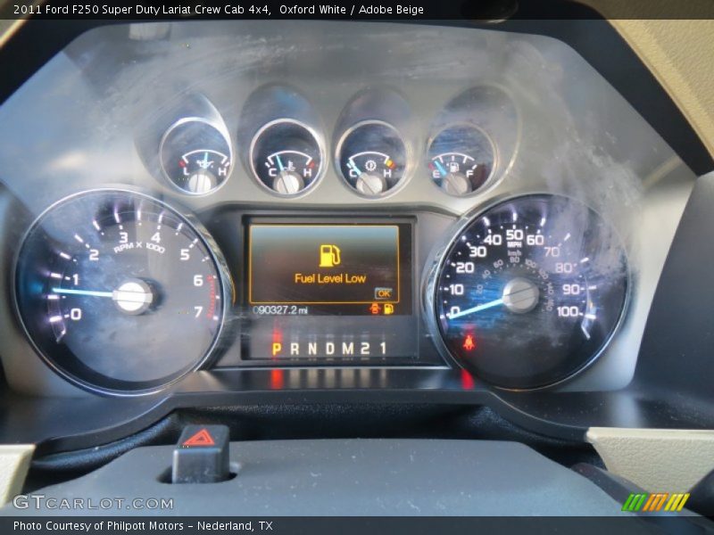 Oxford White / Adobe Beige 2011 Ford F250 Super Duty Lariat Crew Cab 4x4