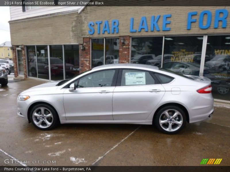 Ingot Silver / Charcoal Black 2014 Ford Fusion SE EcoBoost