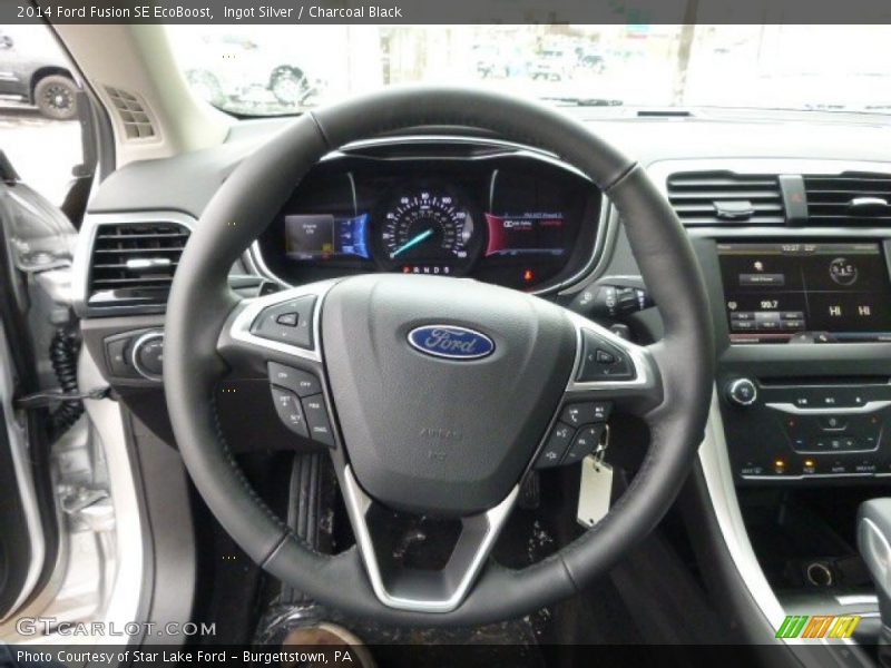 Ingot Silver / Charcoal Black 2014 Ford Fusion SE EcoBoost