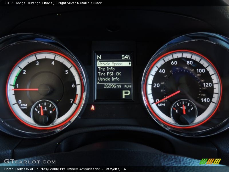 Bright Silver Metallic / Black 2012 Dodge Durango Citadel