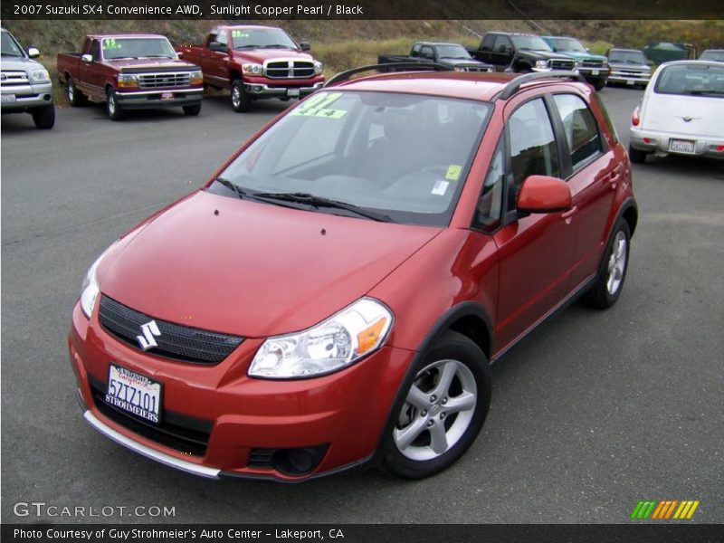 Sunlight Copper Pearl / Black 2007 Suzuki SX4 Convenience AWD