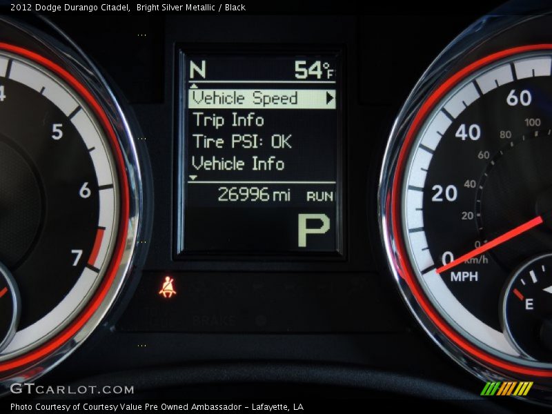 Bright Silver Metallic / Black 2012 Dodge Durango Citadel