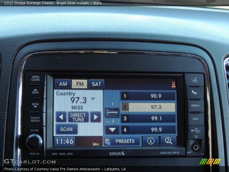 Bright Silver Metallic / Black 2012 Dodge Durango Citadel