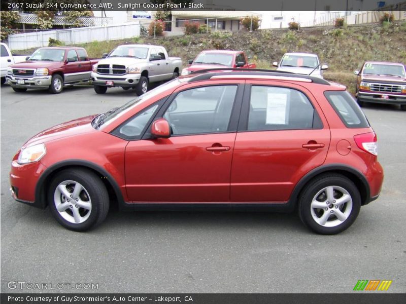 Sunlight Copper Pearl / Black 2007 Suzuki SX4 Convenience AWD