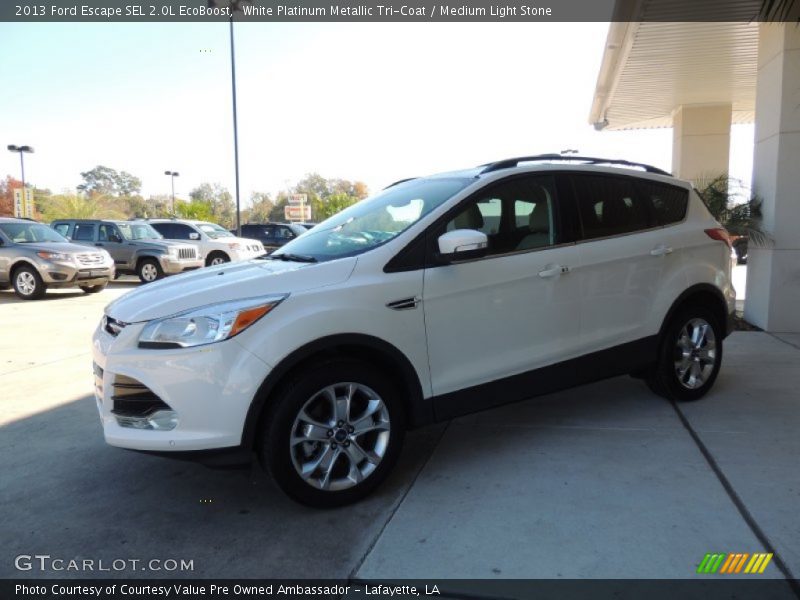 White Platinum Metallic Tri-Coat / Medium Light Stone 2013 Ford Escape SEL 2.0L EcoBoost