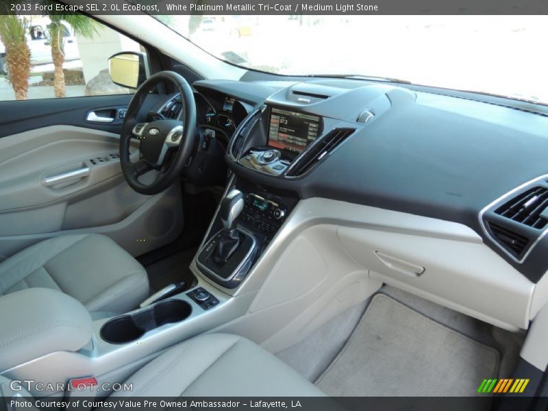 White Platinum Metallic Tri-Coat / Medium Light Stone 2013 Ford Escape SEL 2.0L EcoBoost