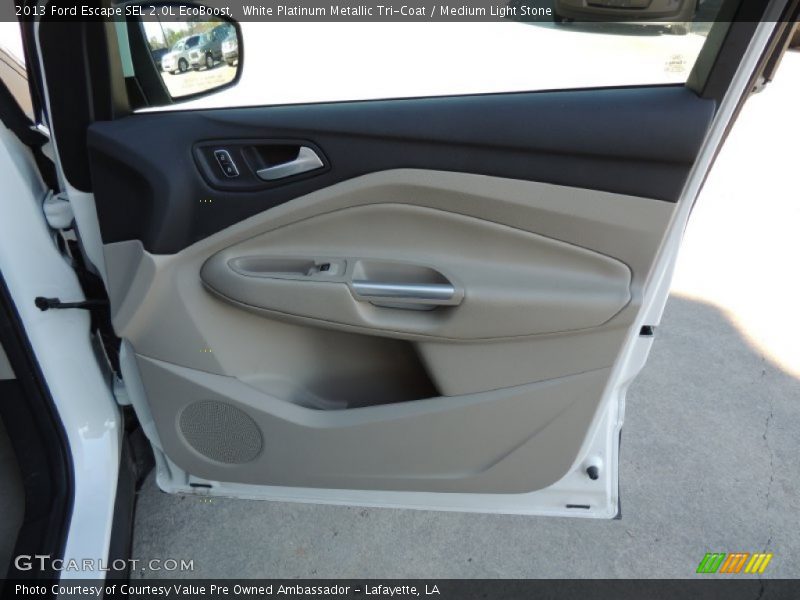 White Platinum Metallic Tri-Coat / Medium Light Stone 2013 Ford Escape SEL 2.0L EcoBoost