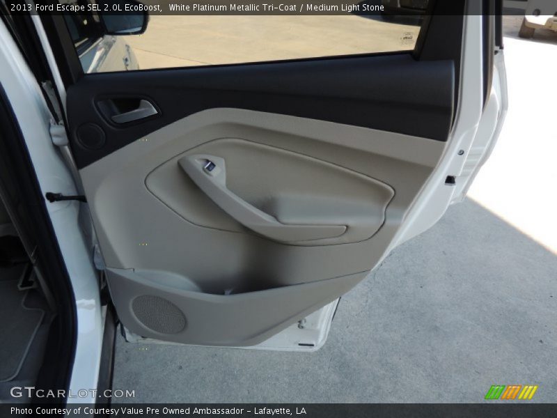 White Platinum Metallic Tri-Coat / Medium Light Stone 2013 Ford Escape SEL 2.0L EcoBoost