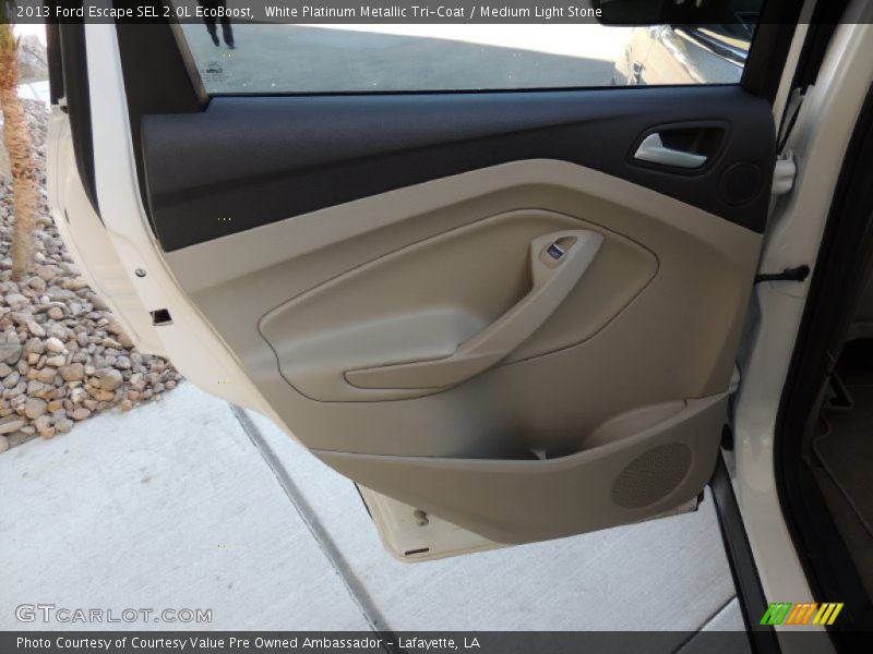 White Platinum Metallic Tri-Coat / Medium Light Stone 2013 Ford Escape SEL 2.0L EcoBoost